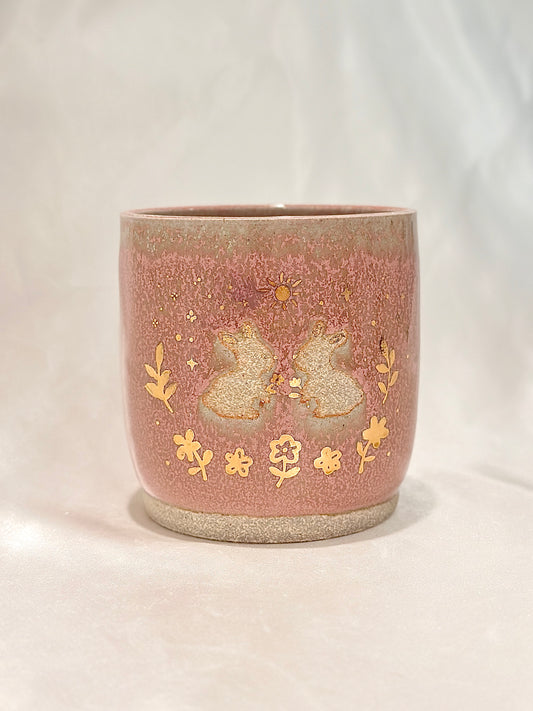 Rosy Golden Bunny Planter