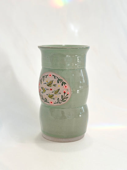 Hummingbird Family Vase