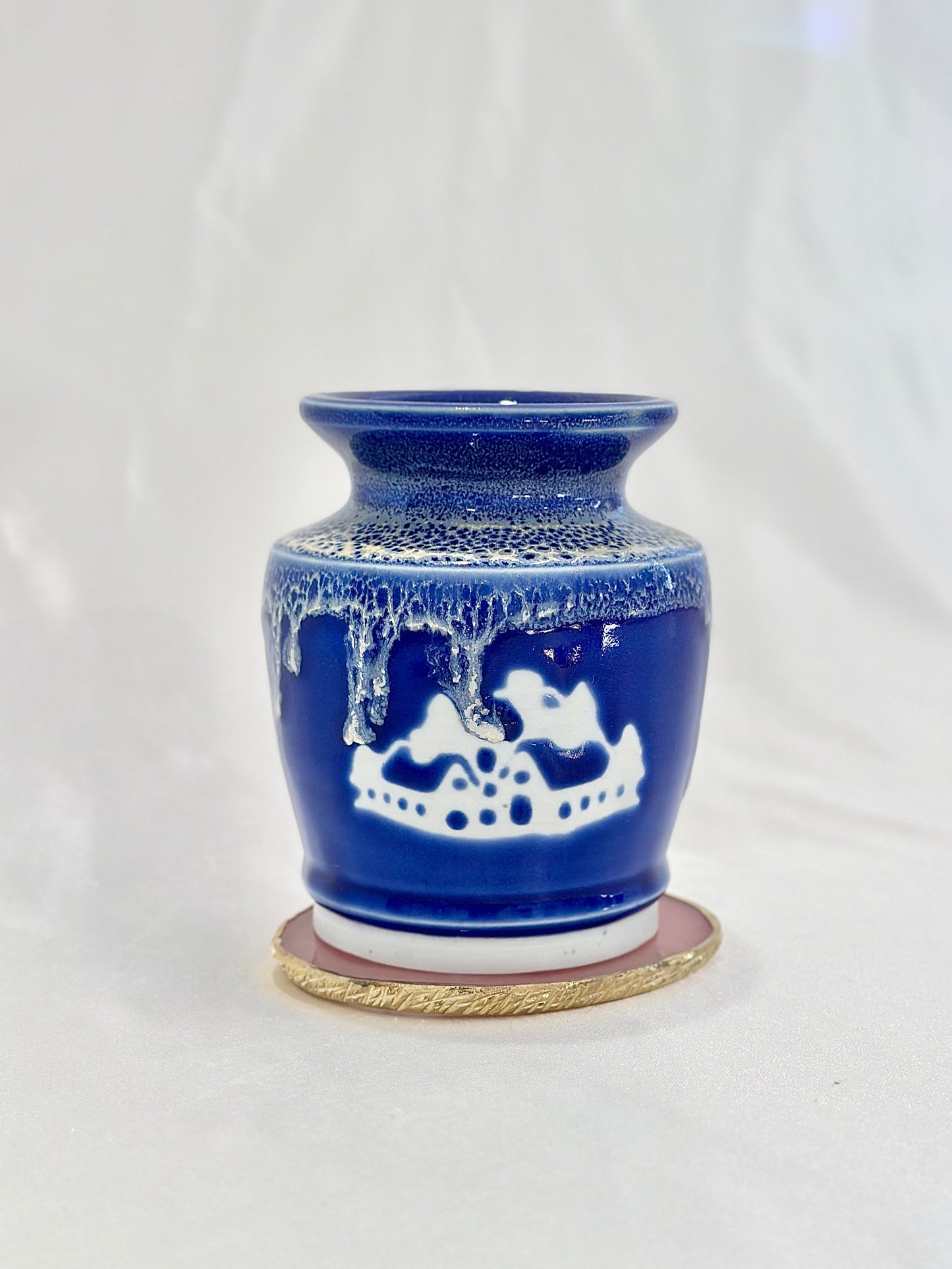 Midnight Snow City Vase